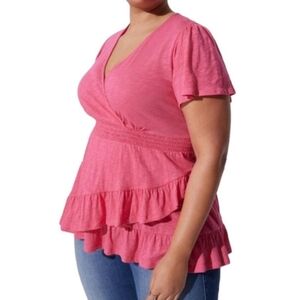 Torrid Pink V Neck Top